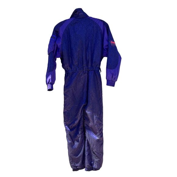 Vintage 80s Kaelin Iridescent Purple Ski Suit, Snowsuit,‎ Size 4 - Picture 3 of 8